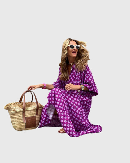 Leah | Printed  Boho Maxi Dress