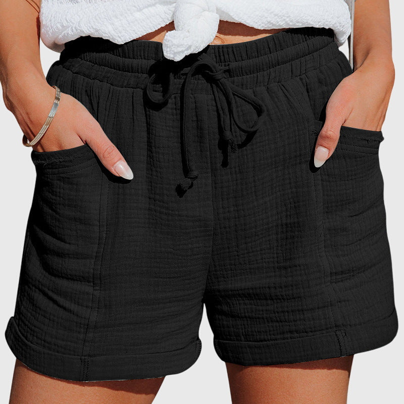 Riley | Elegant Drawstring Cuffed Casual Shorts
