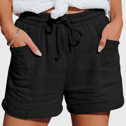 Riley | Elegant Drawstring Cuffed Casual Shorts