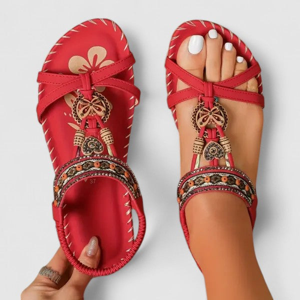 Scarlett | Orthopedic Beaded Boho Flat Sandals