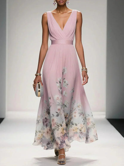 Lexi | Printed V Neck Wedding Guest Dress for Women