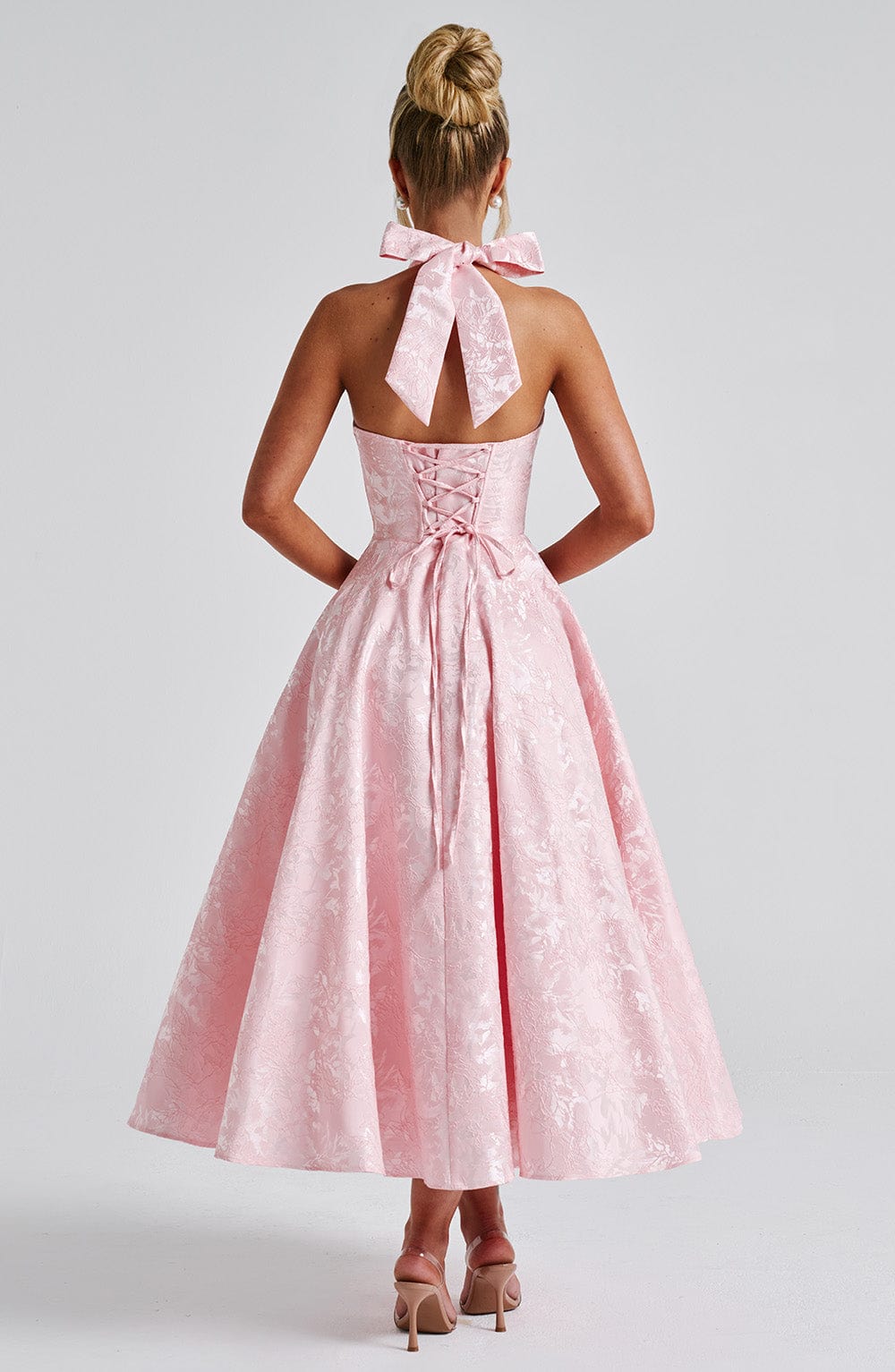 Cassidy | Halter Neck Midi Wedding Guest Dress