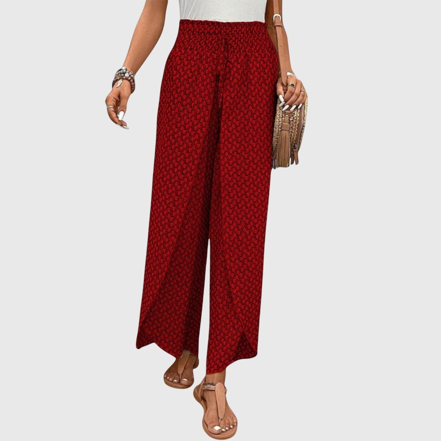 Stella | Smocked High Waist Printed Palazzo Pants