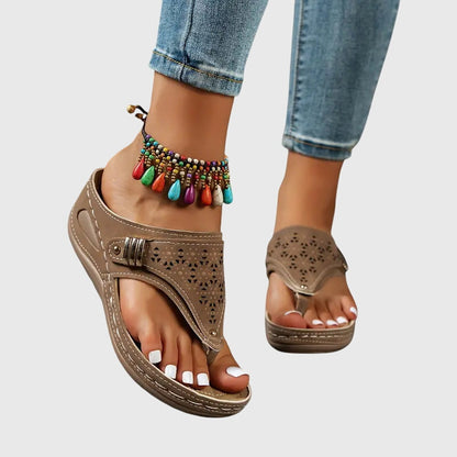 Luna | Orthopedic Thong Wedge Sandals