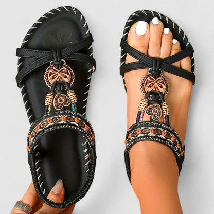 Scarlett | Orthopedic Beaded Boho Flat Sandals