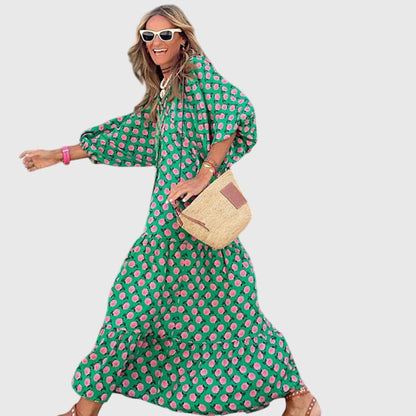 Leah | Printed  Boho Maxi Dress