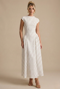 Gabrielle | Elegant Polka Dot Maxi Dress
