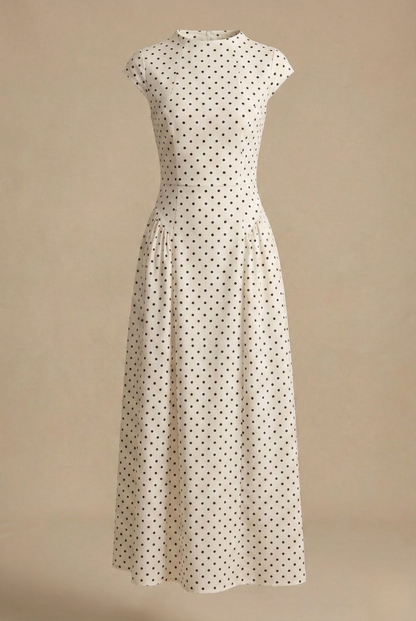 Gabrielle | Elegant Polka Dot Maxi Dress