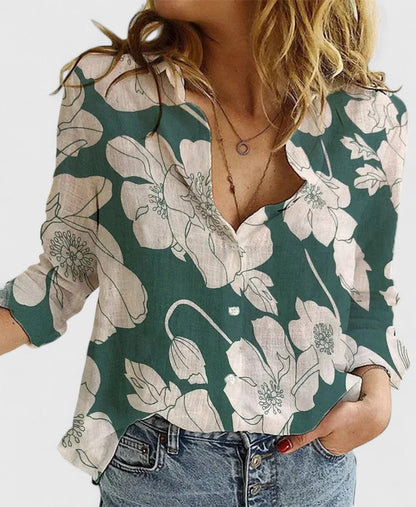 Harper | Elegant Button Down Linen Blouse