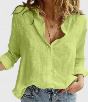 Harper | Elegant Button Down Linen Blouse