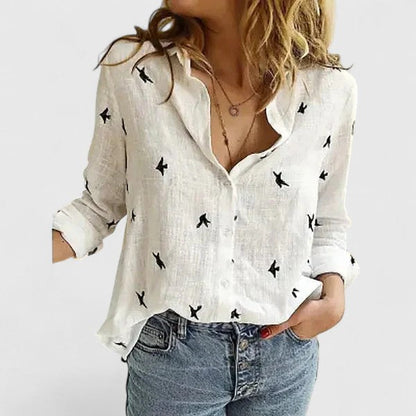 Harper | Elegant Button Down Linen Blouse