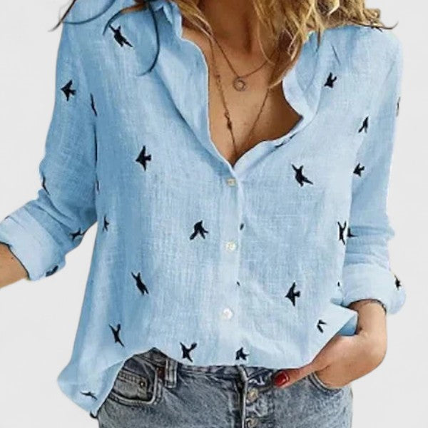 Harper | Elegant Button Down Linen Blouse
