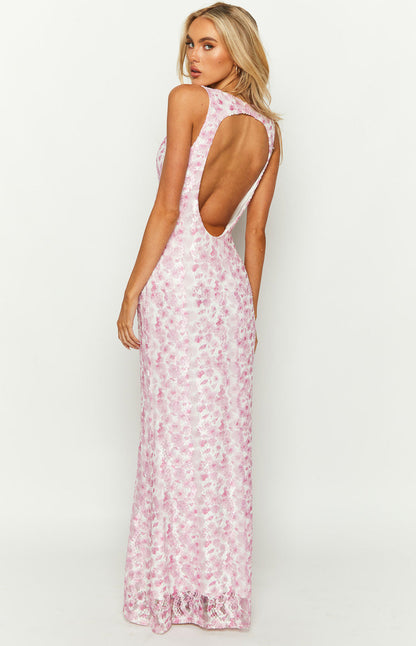 Isabelle | Floral Lace Maxi Dress for Wedding Guest