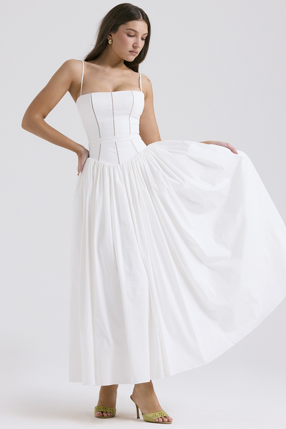 Marissa | Corset Midi Dress for Wedding Guest