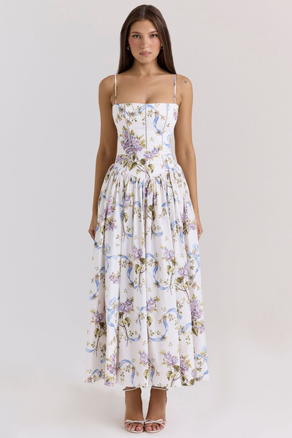 Marissa | Corset Midi Dress for Wedding Guest