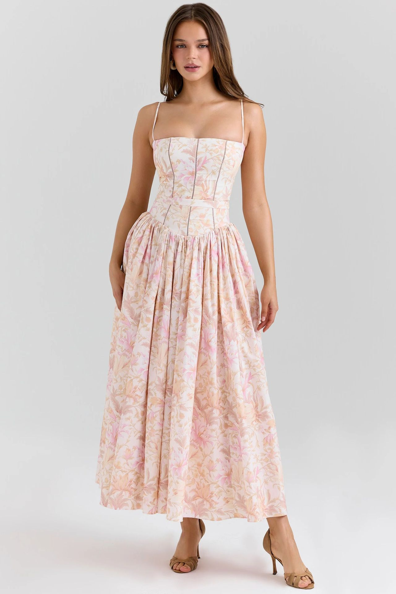 Marissa | Corset Midi Dress for Wedding Guest