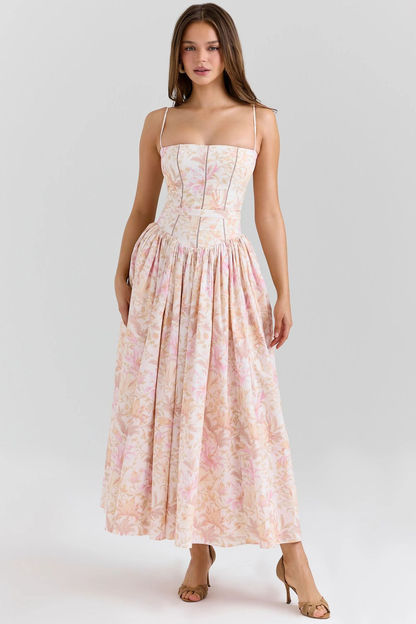 Marissa | Corset Midi Dress for Wedding Guest
