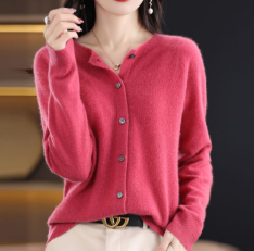 Fiona | Button Front Crew Neck Cardigan