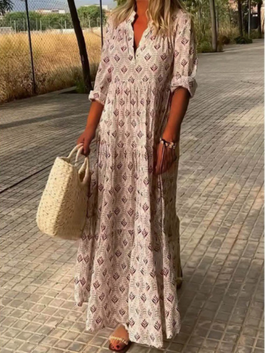 Jenna | Printed Tiered Boho Maxi Dress for Women