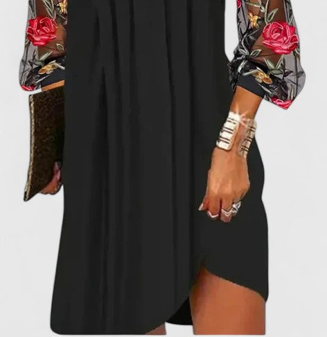 Bella | Elegant Embroidered Pleated Mini Dress