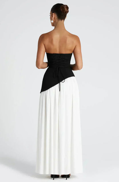 Gianna | Strapless Asymmetric Maxi Dress for Wedding Guest