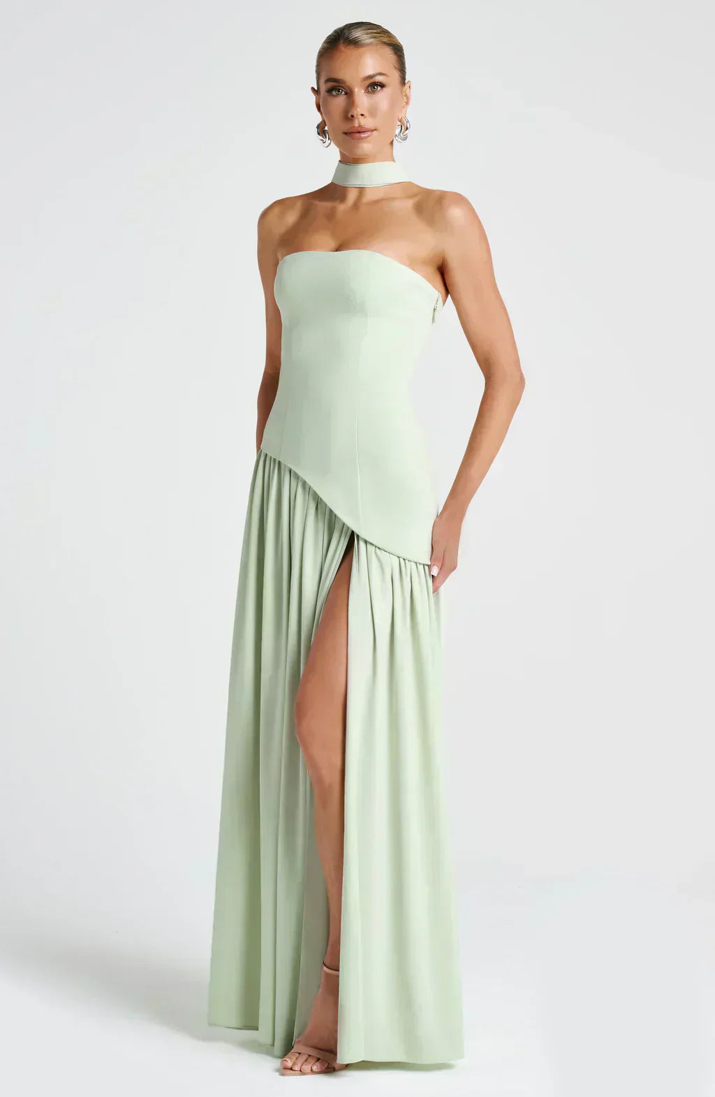Gianna | Strapless Asymmetric Maxi Dress for Wedding Guest