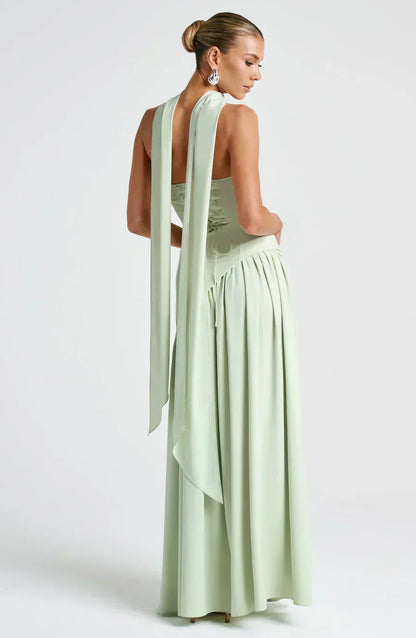Gianna | Strapless Asymmetric Maxi Dress for Wedding Guest