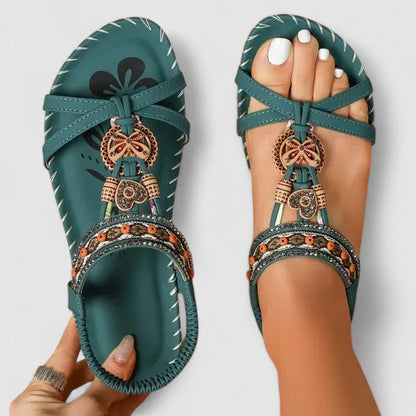 Scarlett | Orthopedic Beaded Boho Flat Sandals