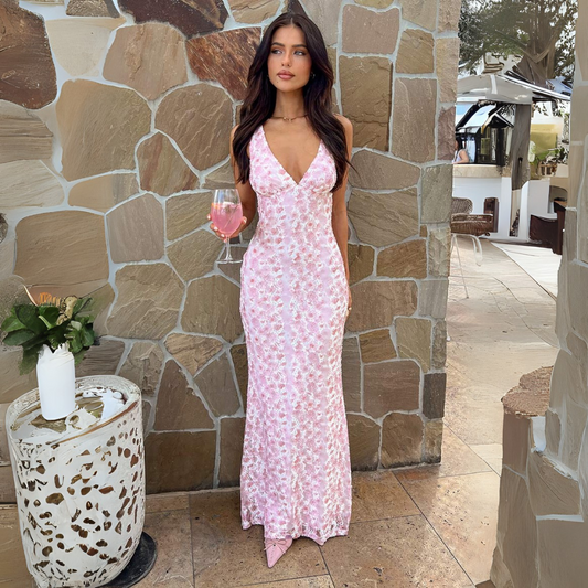 Isabelle | Floral Lace Maxi Dress for Wedding Guest
