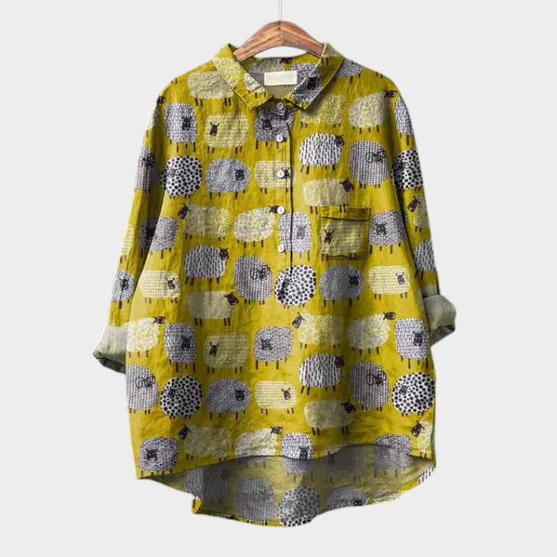 Sydney | Artistic Nature Print Blouse Shirt