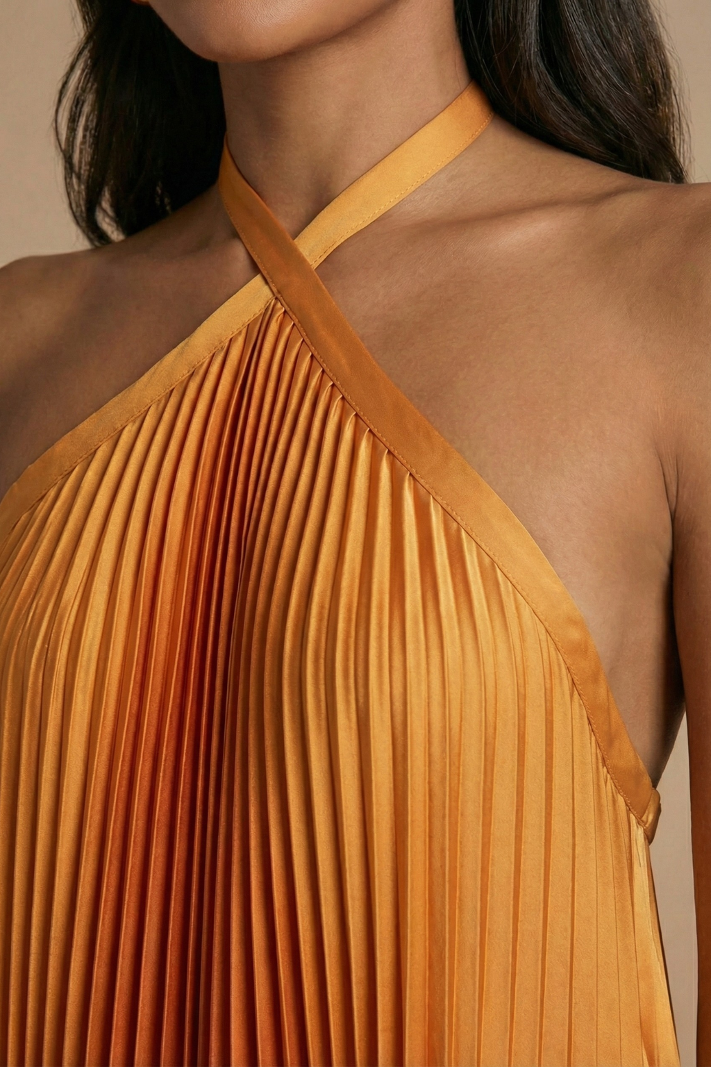 Sienna | Elegant Pleated Halter Maxi Gown