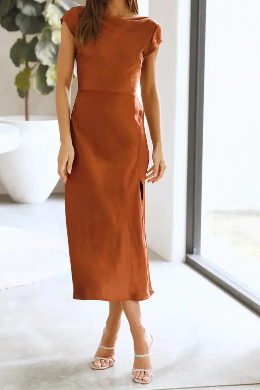 Sloane | Elegant Cap Sleeve Midi Dress