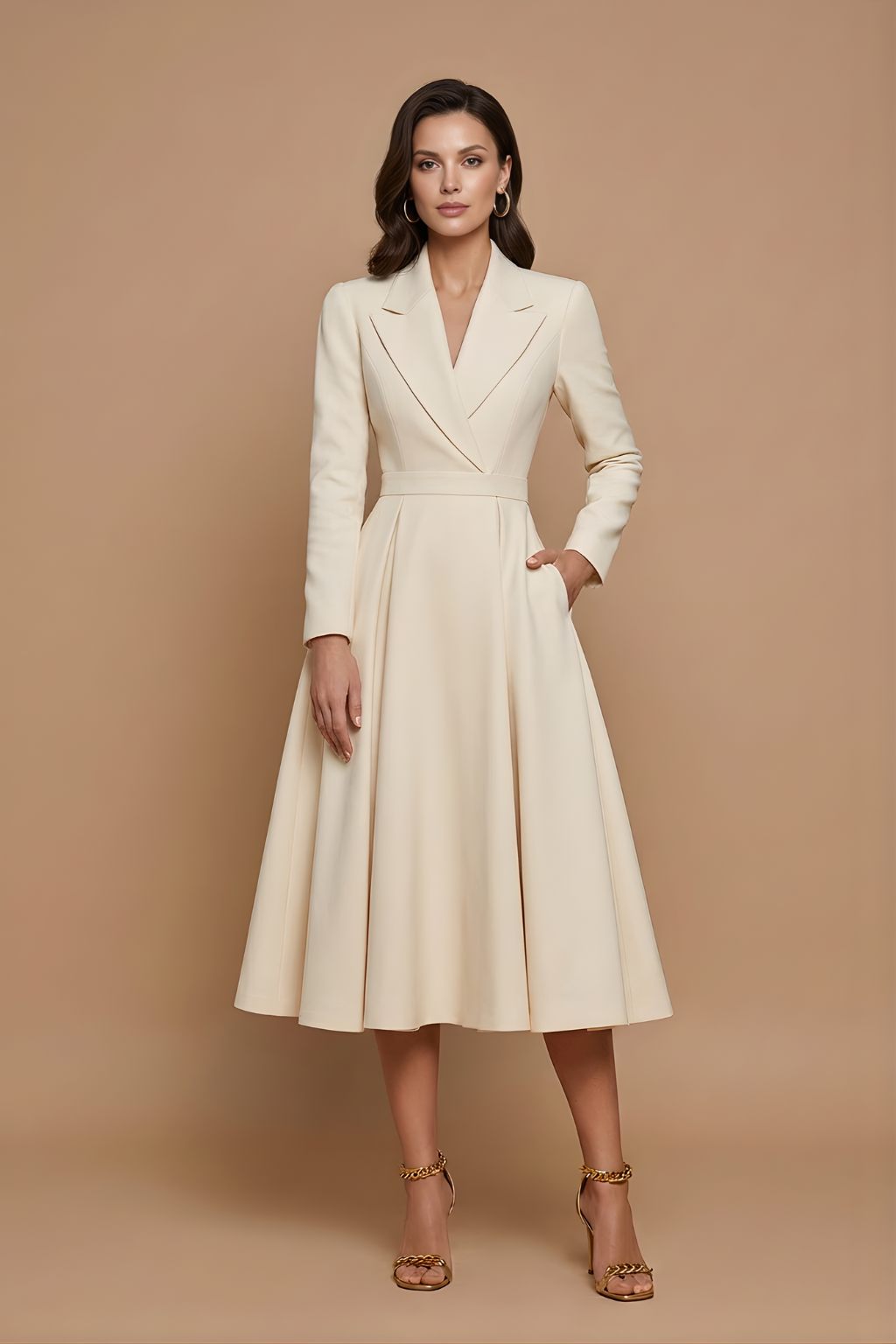 Vivienne | Elegant Pleated Midi Dress