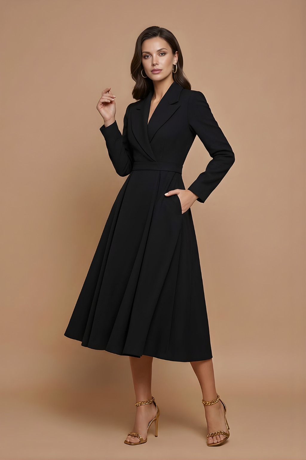 Vivienne | Elegant Pleated Midi Dress