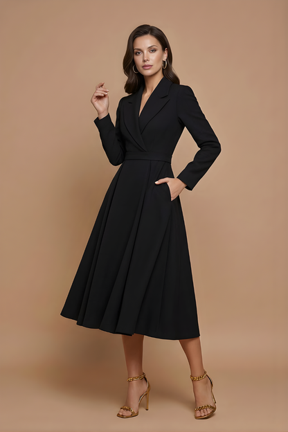 Vivienne | Elegant Pleated Midi Dress