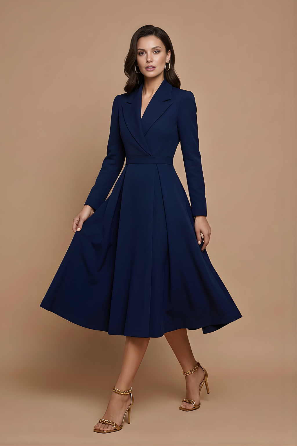 Vivienne | Elegant Pleated Midi Dress