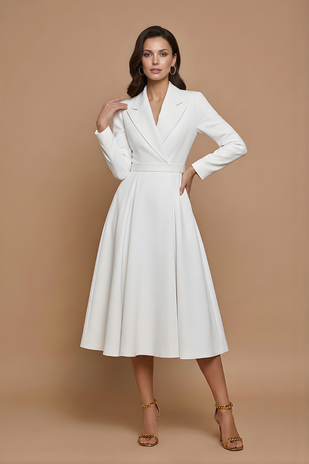 Vivienne | Elegant Pleated Midi Dress