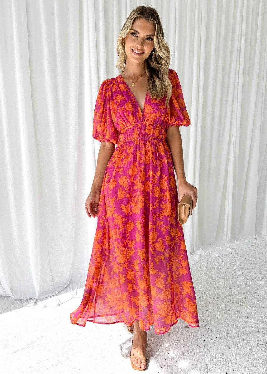 Savannah | Floral Maxi Dress for Wedding Guest