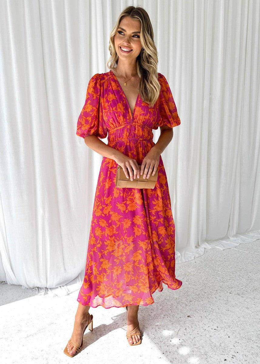 Savannah | Floral Maxi Dress for Wedding Guest
