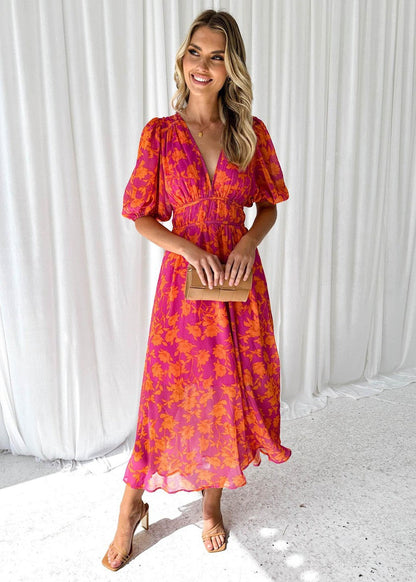 Savannah | Floral Maxi Dress for Wedding Guest