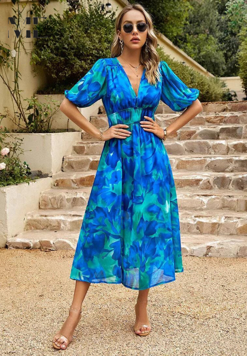 Piper | Floral Midi Dress for Wedding Guest