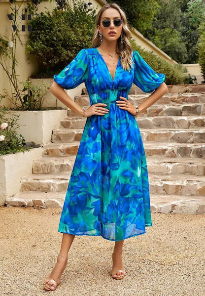 Piper | Floral Midi Dress for Wedding Guest