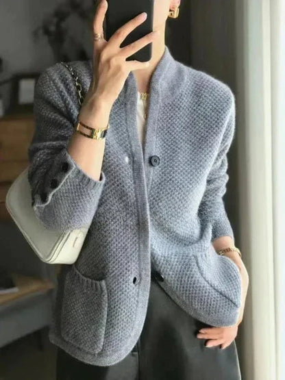 Emery | Mock Neck Button Knit Cardigan