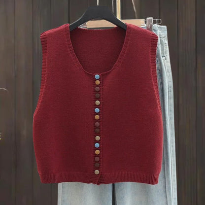 Mia | Multicolor Button Sweater Vest