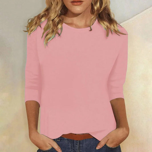 Bella | Comfortable Crew Neck Three Quarter Sleeve Top