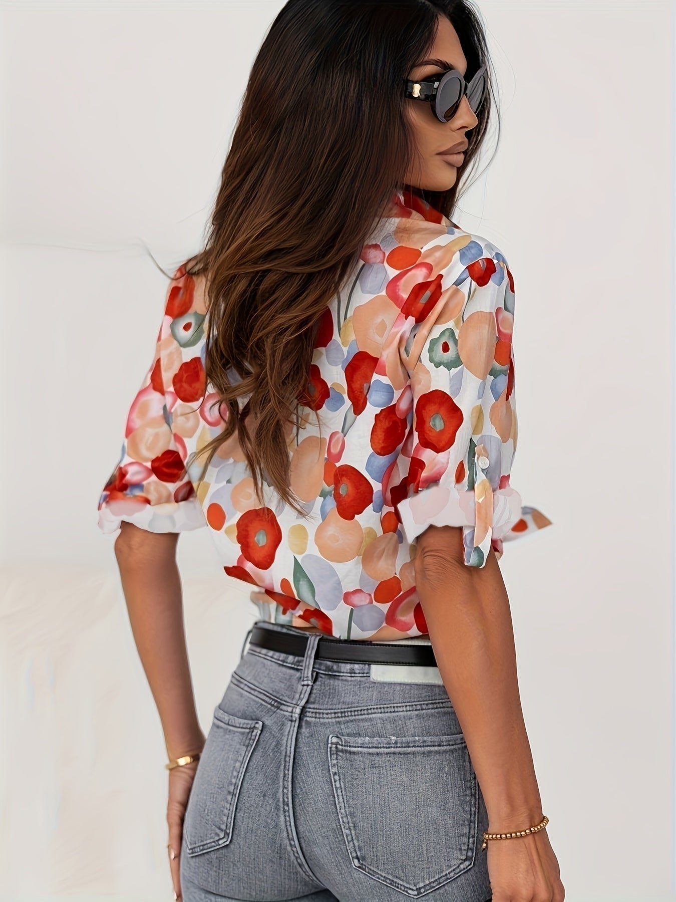 Poppy | Floral Collar Long Sleeve Blouse Shirt