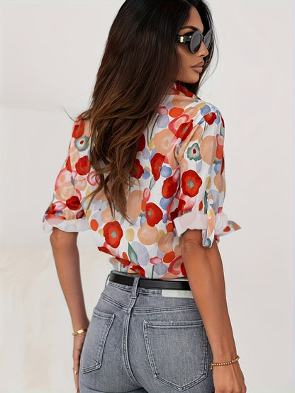 Poppy | Floral Collar Long Sleeve Blouse Shirt