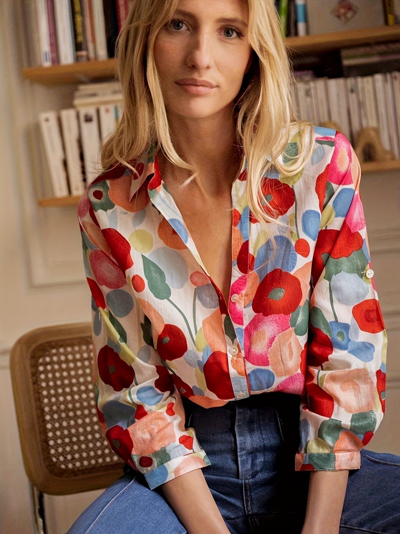 Poppy | Floral Collar Long Sleeve Blouse Shirt