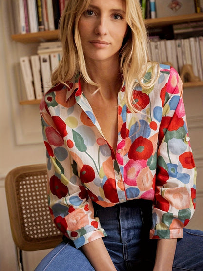 Poppy | Floral Collar Long Sleeve Blouse Shirt