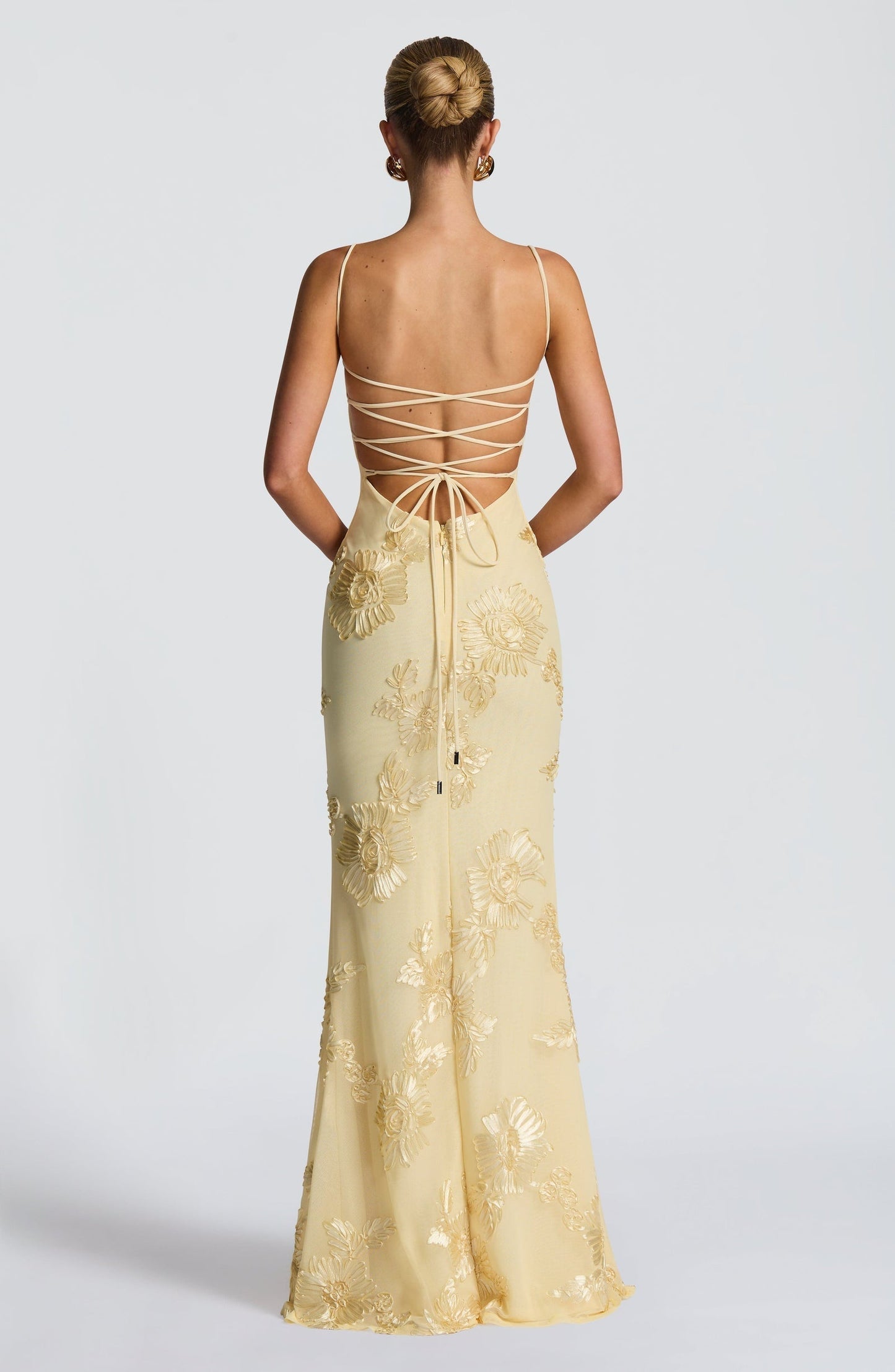 Kendall | Floral Embroidered Corset Maxi Dress for Wedding Guest